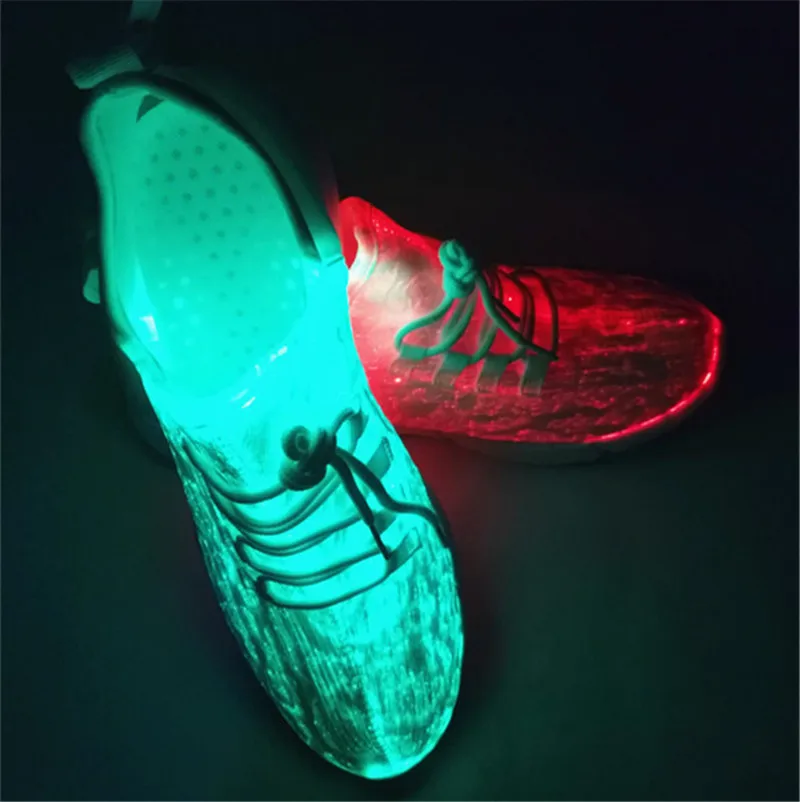 Size 25-46 New Summer Led Fiber Optic Shoes for girls boys men women USB Recharge glowing Sneakers Man light up shoes19