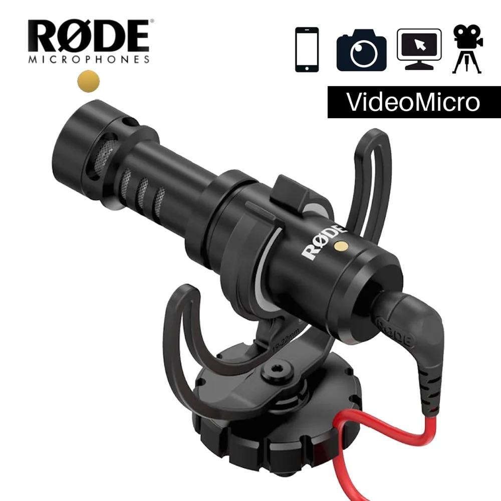 Rode VideoMicro Запись микрофон интервью микрофон с Deadcat для Canon Nikon DSLR камера для iPhone Zhiyun Dji Feiyu