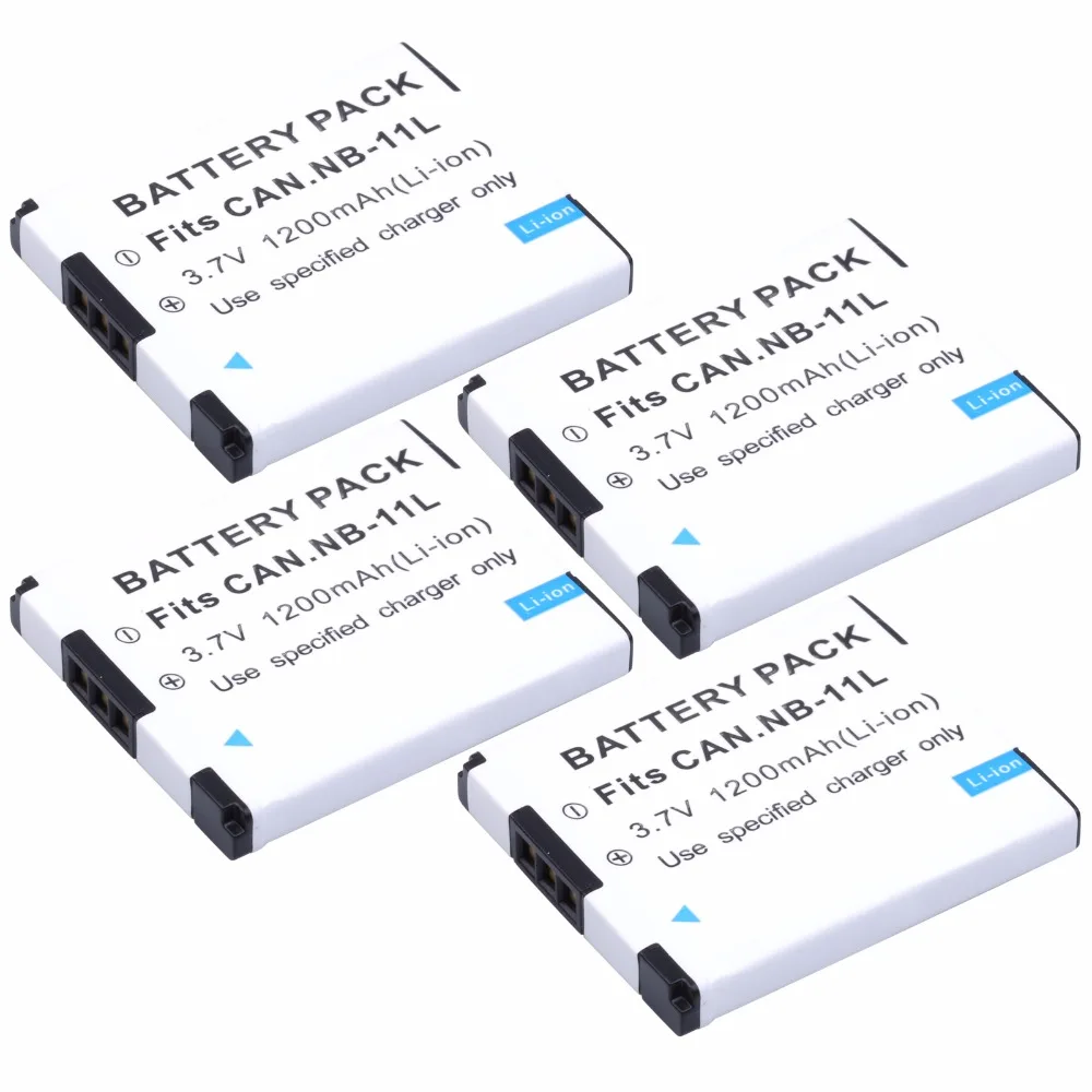 4Pcs Probty NB 11L NB 11LH 1200 mAh Li ion Battery for CANON PowerShot