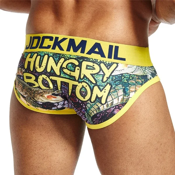 JOCKMAIL Brand Sexy Mens Underwear Briefs calzoncillos hombre slips printed calcinha Cueca Gay Underwear Male Panties white boxer briefs