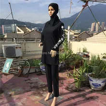 Женская одежда больших размеров с цветочным принтом мусульманская одежда для плавания хиджаб mAh Буркини Плавание Серфинг спортивная одежда