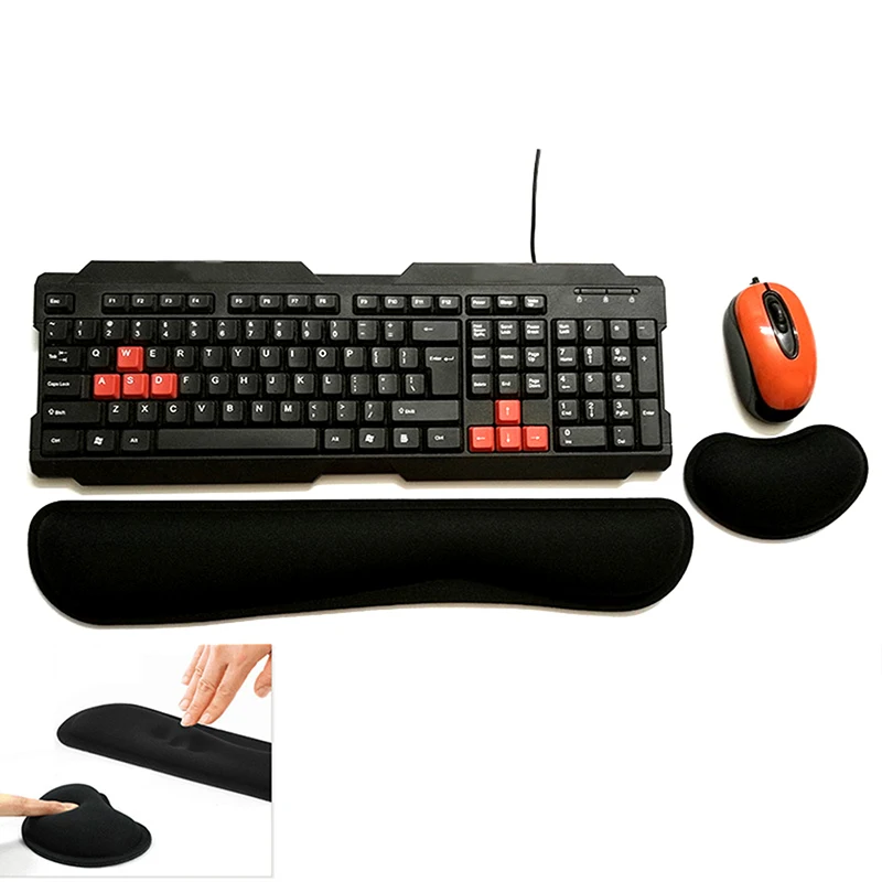1 set Memory Foam Mouse Pillow Wrist Rest Mouse Pad Wireless Massage Mat Keyboard Wrist Rest For Mouse+ Keyboard