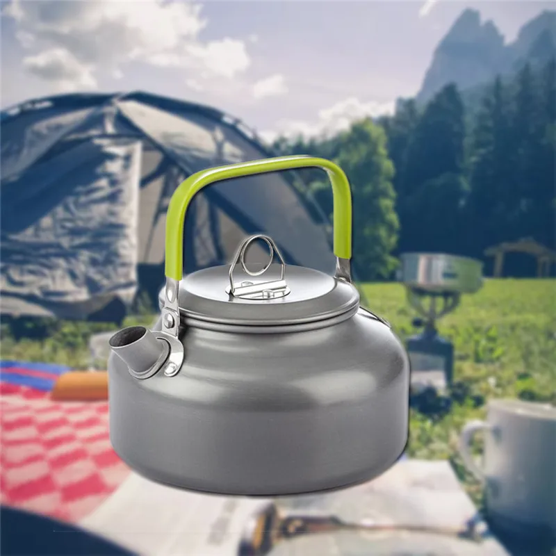 Aluminum 0.8L Outdoor Camping Hiking Kettle Coffee Pot Portable Teapot