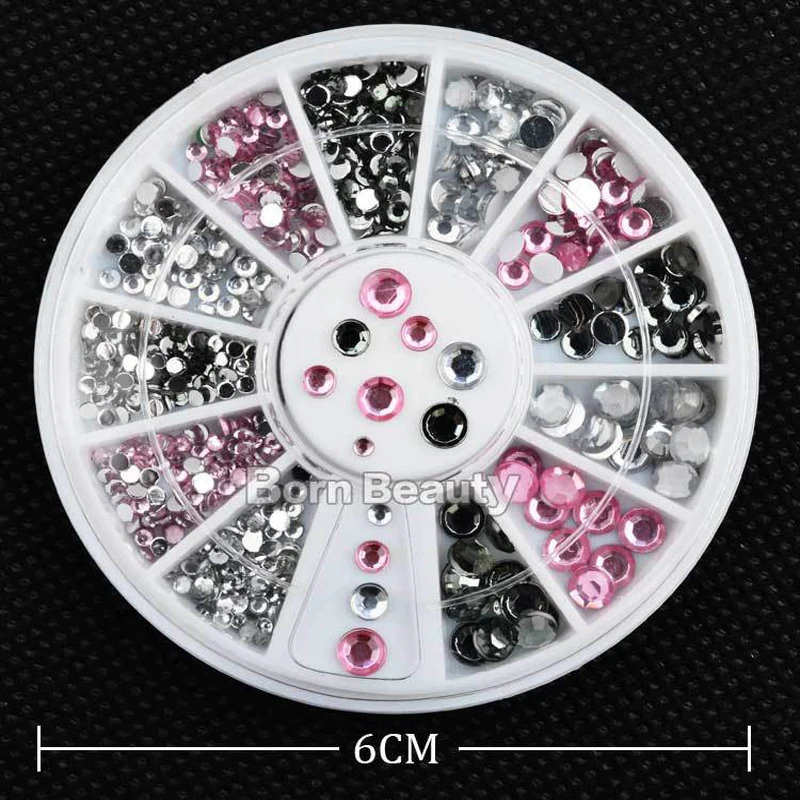 Новинка разные размеры хрустальные розовые серые 3d Блестки для дизайна ногтей