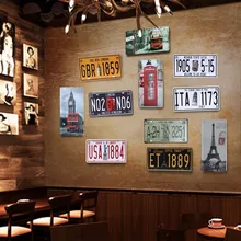 Лондонский автобус номерной знак автомобиля старинный оловянный знак бар украшение для стен дома, паба ретро металл художественный плакат