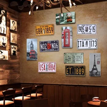 

LONDON BUS License CAR PLATE Vintage Tin Sign Bar pub home Wall Decor Retro Metal Art Poster