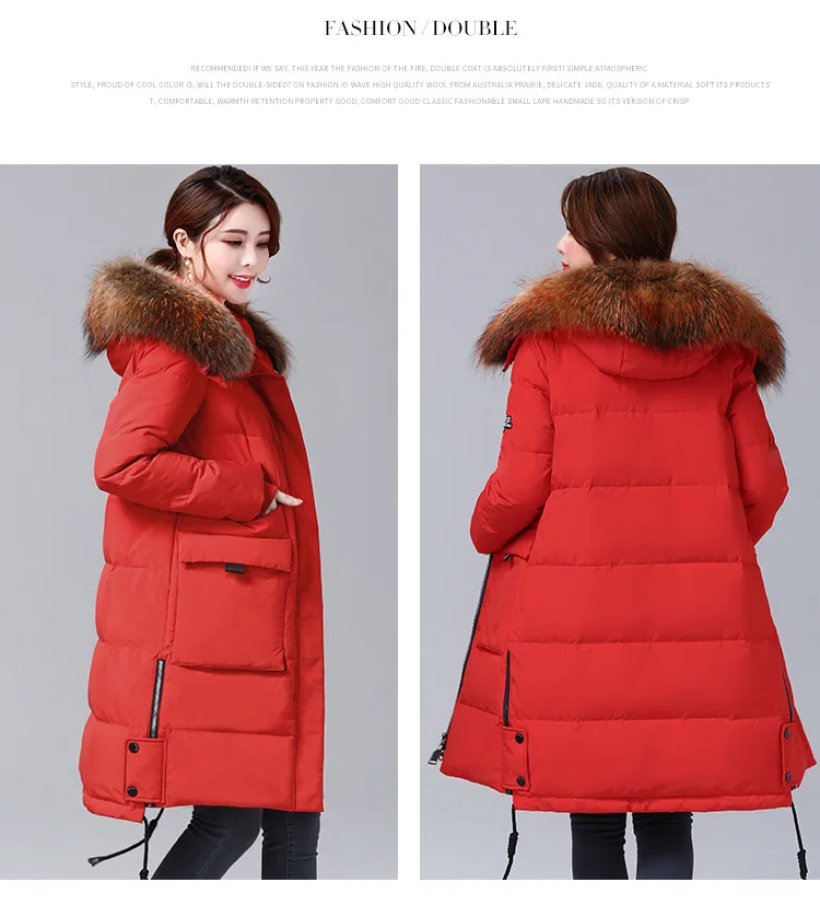  2019 Winter New Down Jacket Brand Women's Winter Jackets Big Fur Collar Ladies Down Jacket Thick Warm Winter Woman COats M-2XL  (29)