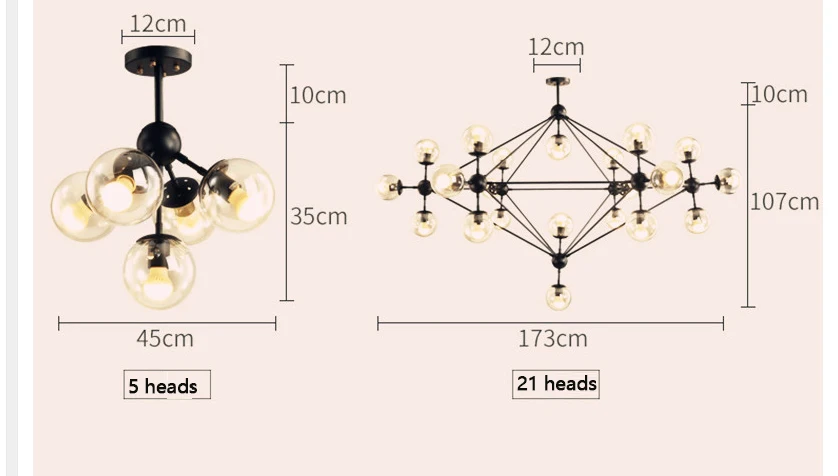 Современная светодиодная молекулярная люстра Bubble Smoky glass Ball освещение потолочный светильник подвесные светильники винтажный Лофт гостиная