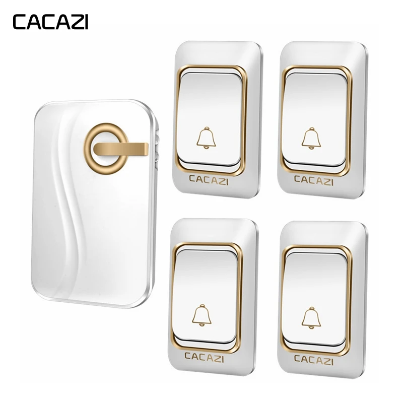 Умный беспроводной дверной звонок CACAZI работает от аккумулятора постоянного тока