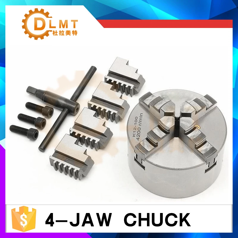 Four-jaw chuck 4" 100mm K12-100 machine 4-jaw high-accuracy self-centering tool mini-lathe | Инструменты
