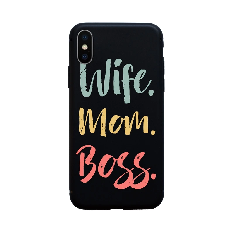 Классный мягкий чехол для телефона для iPhone 11Pro Max 7 8 Plus 6 6S Plus 5 SE X XS Max XR Phone MOM BOSS HONEY Cover Fundas Coque Shell