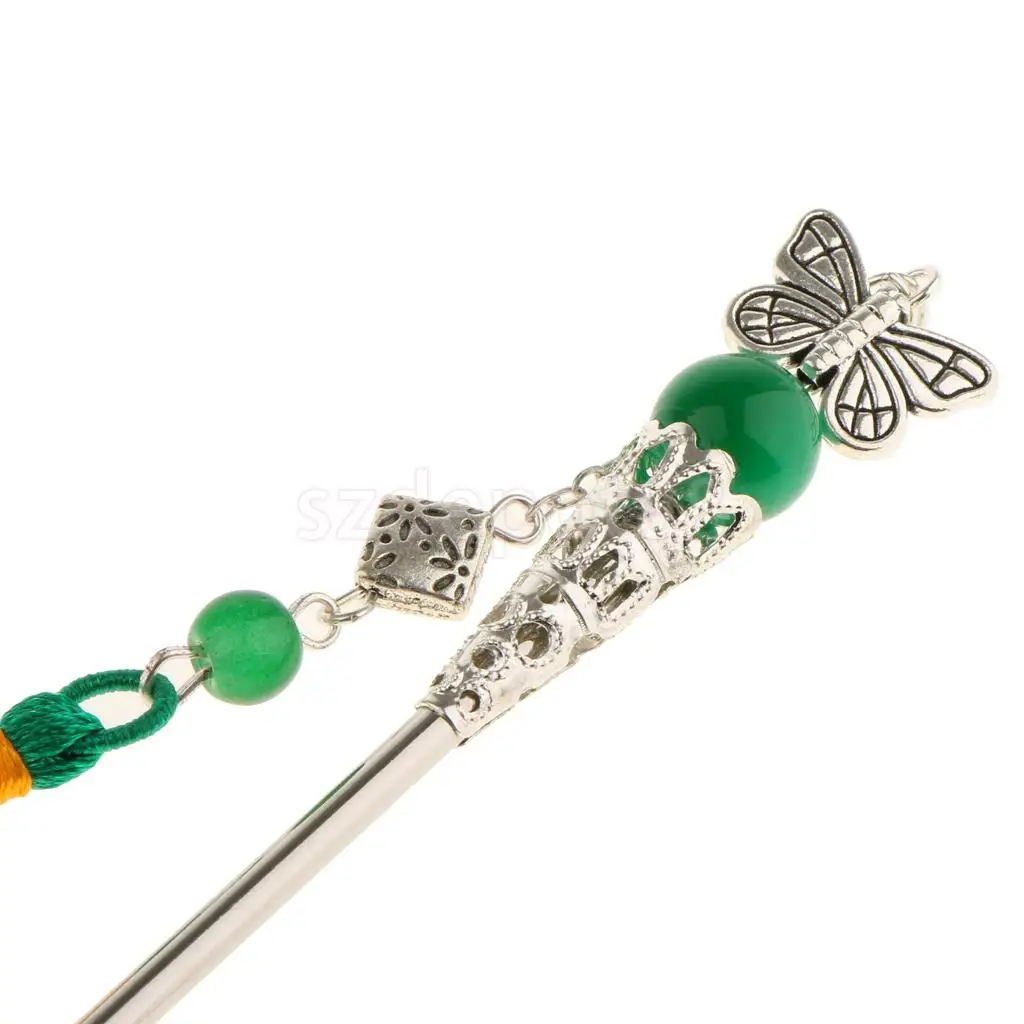 Handmade Chinese Girl Classic Butterfly Tassel Hairpin Headdress Hair Stick