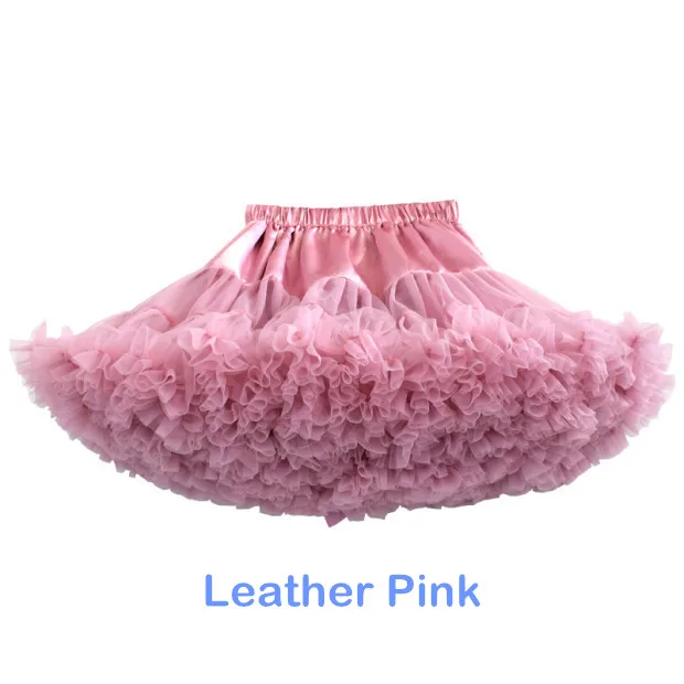 Юбка-пачка для девочек пушистый фиолетовый балетный Одежда для маленьких девочек вечерние юбки для танцев из тюля мини-юбка-пачка Saia infantil menina falda - Цвет: leather pink