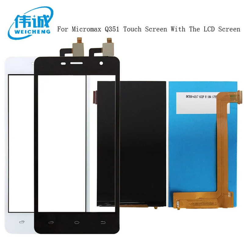 

WEICHENG Top Quality For Micromax Q351 LCD Display+Touch Screen Digitizer Replacemen For Micromax Q351 LCD Glass Panel +Tools