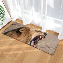 Горячая Распродажа 3D принтованный животный Лев Коврик для двери Противоскользящий кухонный ковер водопоглощающий коврик для ванной комнаты длинный размер дверной коврик