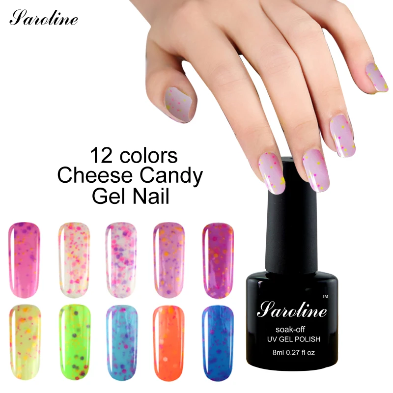 Saroline Cheese Гель лак для ногтей Блестящий исчезающий УФ светодиодная лампа lucky Colors