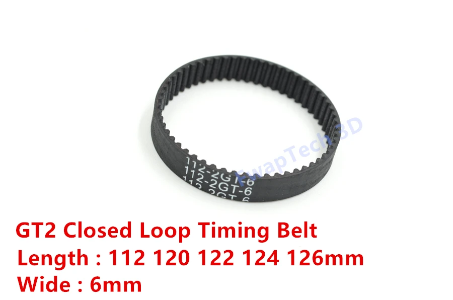 

3D Printer GT2 Timing Belt length 112 120 122 124 126mm tooth 56 60 61 62 63 wide 6mm 9mm 2GT closed loop belt