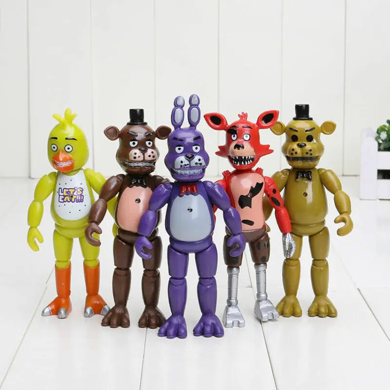 

5PCS Set Fnaf Multi Colour Five Nights at Freddy's Action Figures Toys Collection Kids Xmas Gift
