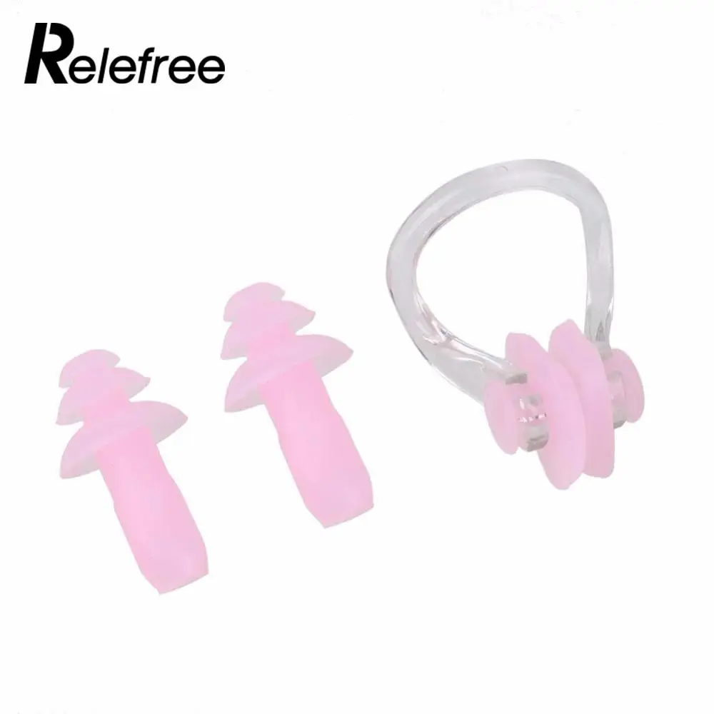 Soft Silicone Swimming Earplugs Nose Clip Swim Waterproof Kit Diving Case Set Swimming Pool Accessories Water Sports