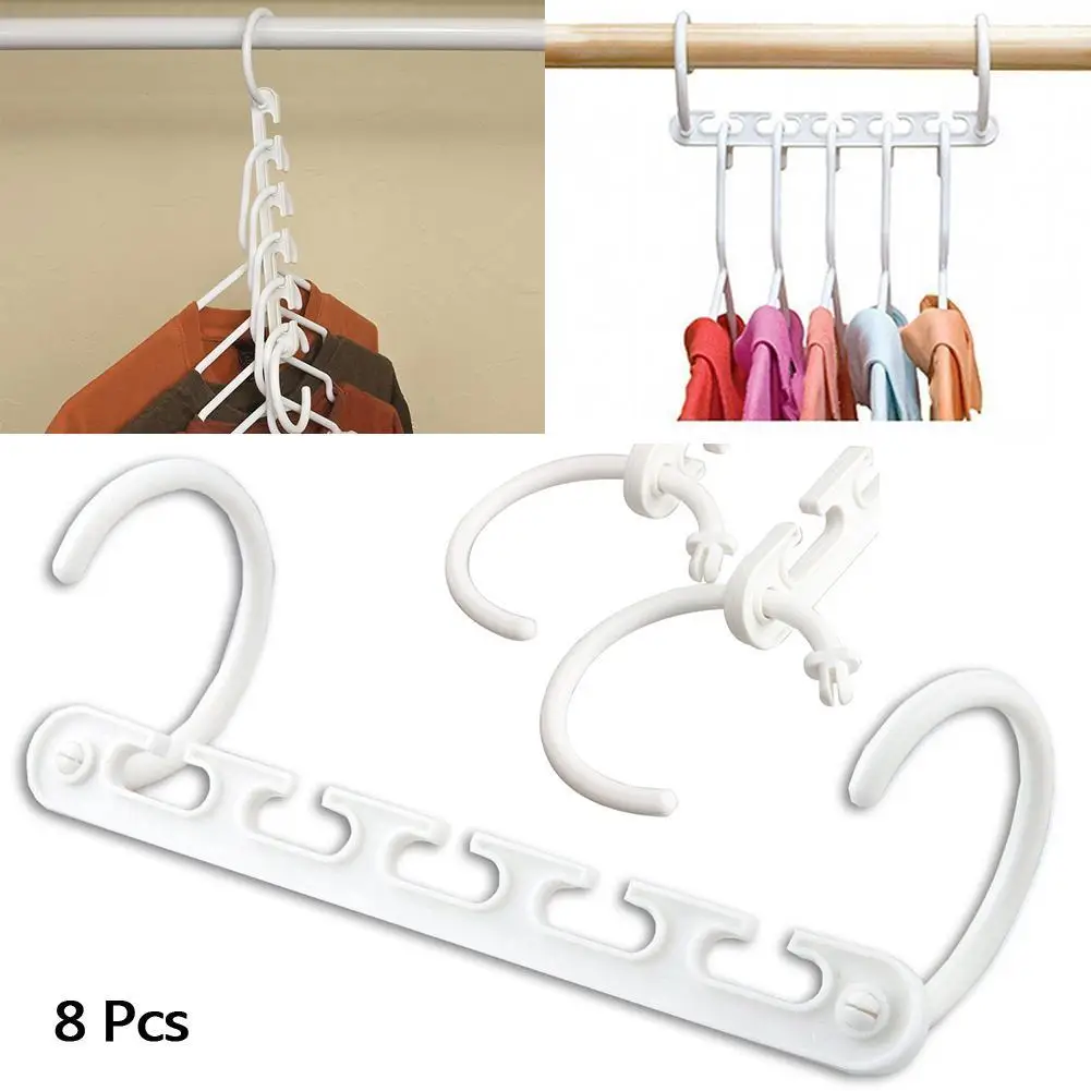8pcs Hanger Magic Space Saving Hanger Plastic Clothes Hanger Rack with