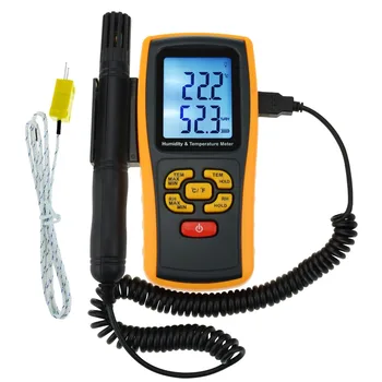 

LCD Digital Humidity & Temperature Meter Gauge 2-in-1 Thermometer w/ Type K Thermocouple Sensor Probe -10degC~50 degC