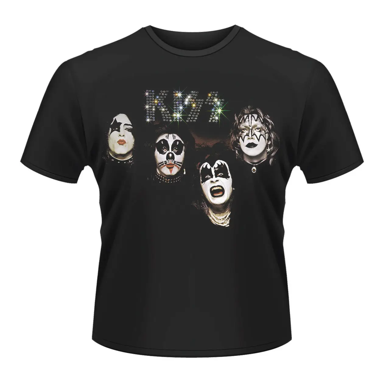 Поцелуй 1974 Tour Gene Simmons Rock Heavy Metal лицензированный Футболка Для мужчин футболки лето