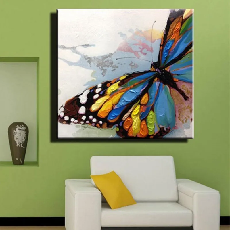 

Large Knife Canvas Paintings Hand Painted Abstract Animal Oil Painting Modern Home Decoration Wall Art Big Butterfly Pictures