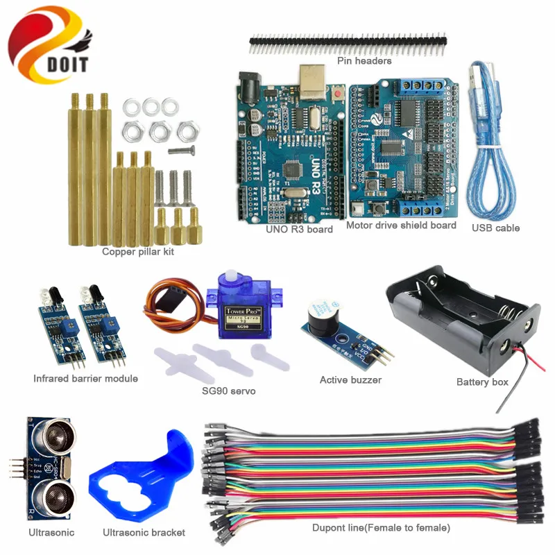 Ultrasonic Module Distance Measuring Transducer with Servo for Arduino Robot