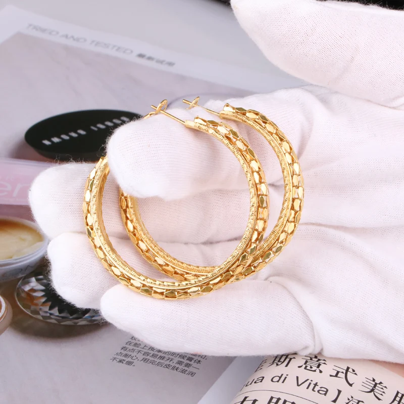 Золотые круглые большие серьги кольца для женщин Металлические Модные ювелирные изделия серьги женские аксессуары