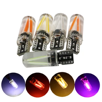 

YSY 100X Canbus T10 W5W LED Car Lights DC 12V Silicone Cover COB Filament Wedge Light Signal Lamp Universal Auto Clearance Light