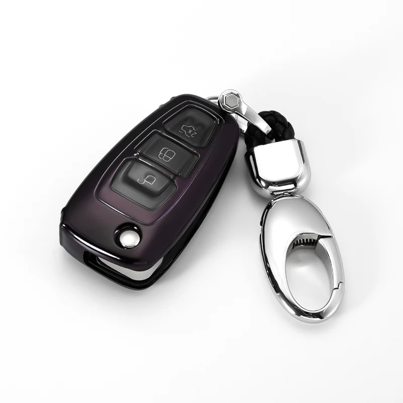 Водонепроницаемый Мягкий чехол для ключей автомобиля из ТПУ для Ford Focus 2 3 MK3 ST, RS Ecosport Fuga Escape Fiesta Fold Fey 3 кнопки авто брелок