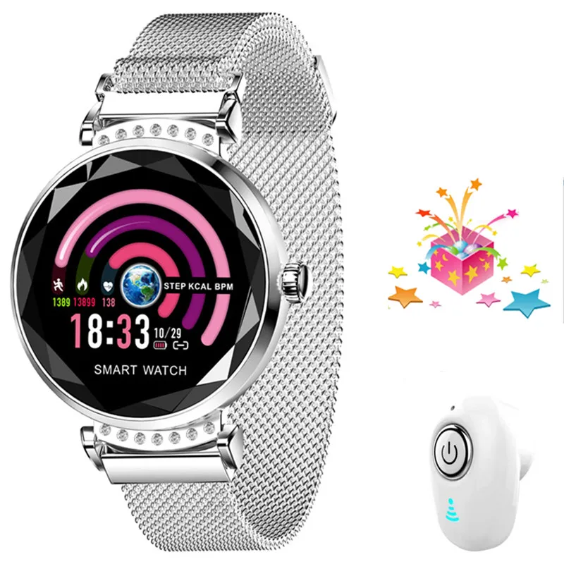 

Smart bracelet women fitness bracelet girl smart watch bracelet with heart rate blood pressure health wareable device+earphone