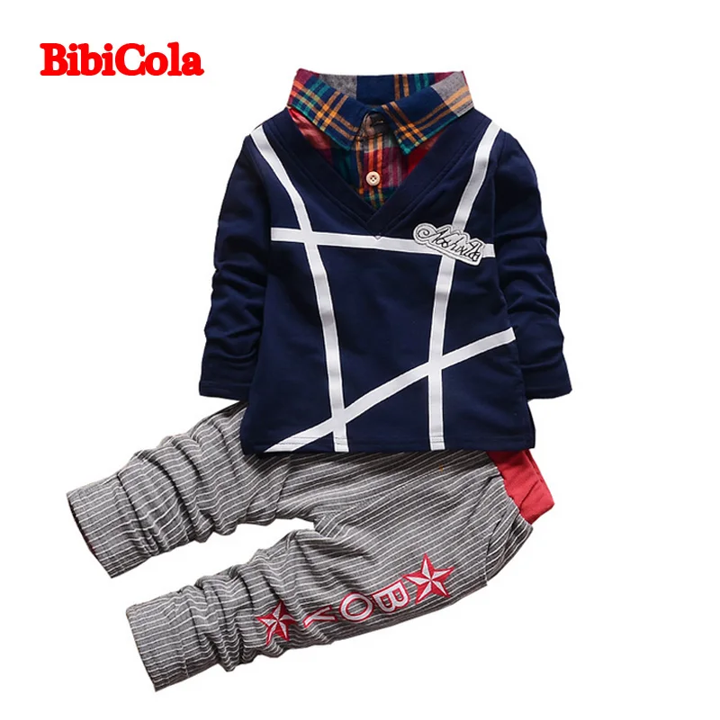 BibiCola spring autumn boys clothing sets casual sports outfits