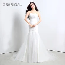 GSBRIDAL Mermaid Strapless Sweetheart Ruched Back Lace Up Bridal Wedding Gown