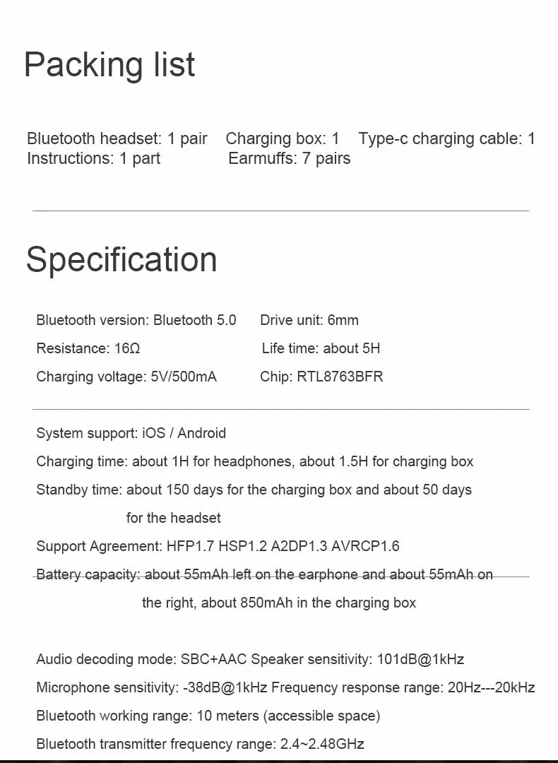 Беспроводные сенсорные наушники TWS139 Bluetooth 5,0 длительное время ожидания Handsfree Wateproof гарнитуры с зарядным устройством док-станция наушники