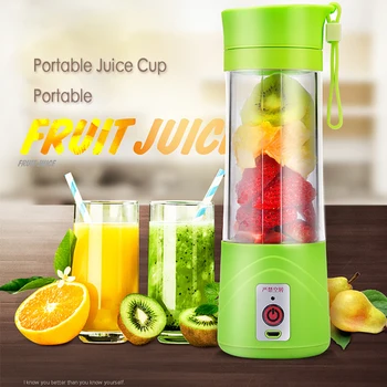 

USB Juicer Cup Fruit Mixing Machine Portable Personal Size Eletric Rechargeable Mixer Blender Water Bottle 380ml with USB