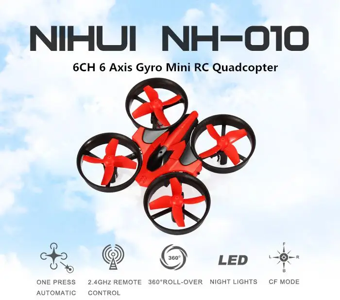 

RC Drones 2.4G 6CH 6 Axis Gyro Mini RC Quadcopter 360 Degree Flip Helicopter One Key Return with LED Light