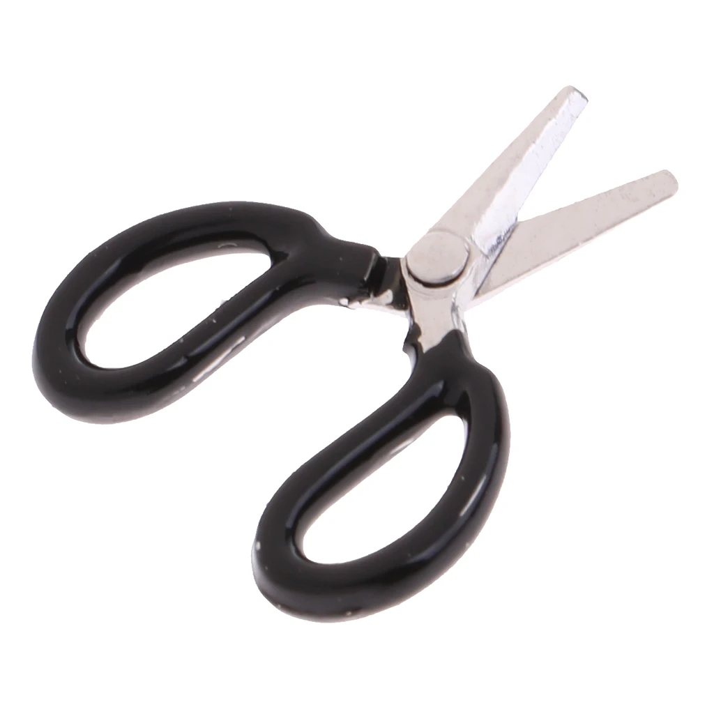 4 Set 1/12 Dollhouse Miniature Metal Black Scissors Room Life Scenes Decoration Accessories