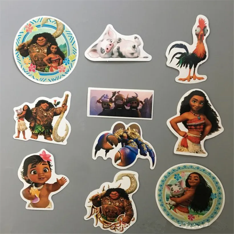 50 Pcs/bag Moana Stickers Boneca Fun Sticker Vaiana Decal For Car Laptop Bicycle Motorcycle Notebook Waterproof Wall Sticker
