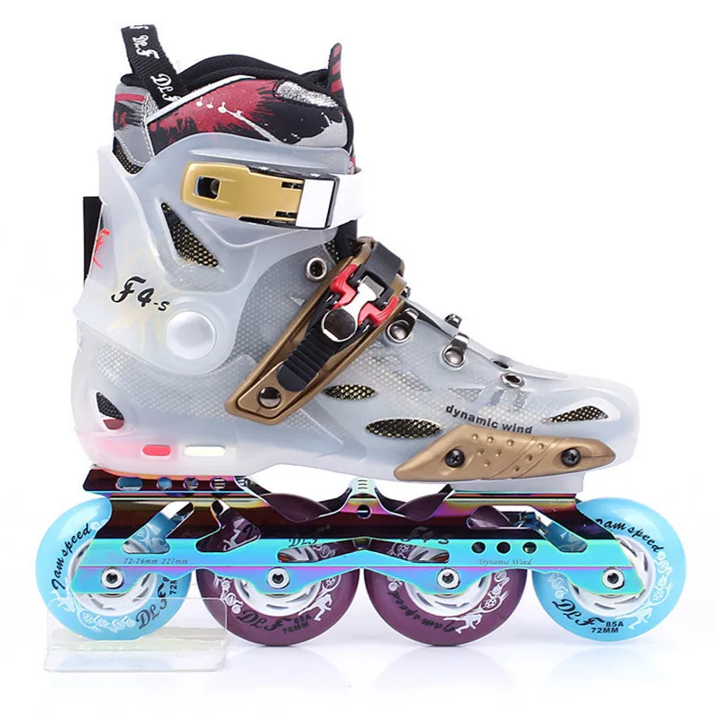 الكبار مضمنة التزلج على الجليد سباق التعرج المهنية الأسطوانة أحذية انزلاق شحن التزلج جيدة كما سيبا Patines أون لينيا 85A عجلات IA106