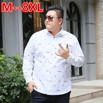 

plus size 10XL 8XL 6XL 5XL Mens Shirt Brand 2018 Male Long Sleeve Shirts Casual Hit Color Loose Fit Solid Color Men Dress Shirts
