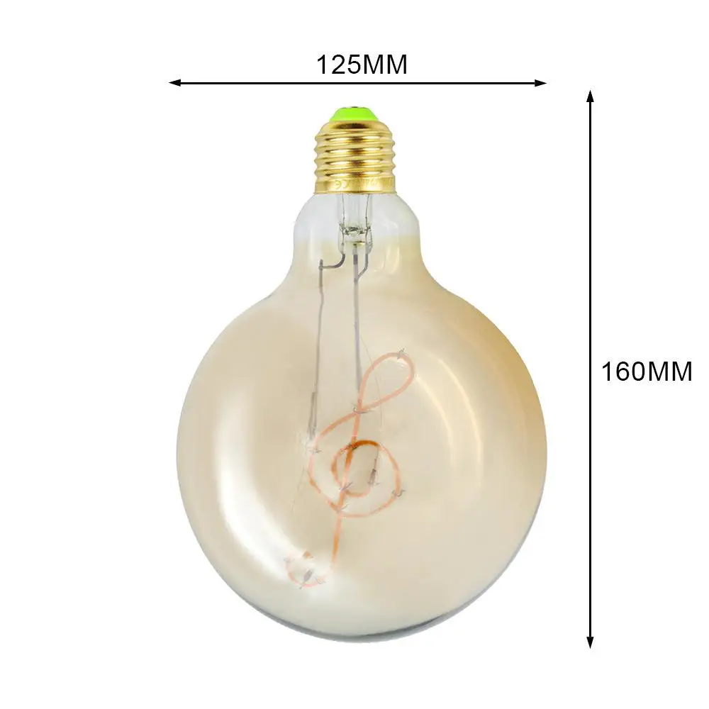 E27 4 W светодиодные лампы старинная лампочка большой Edison светодиодная лампа, лампы накаливания 4 Вт AC85-265V декоративная лампа накаливания в виде скрипичного ключа