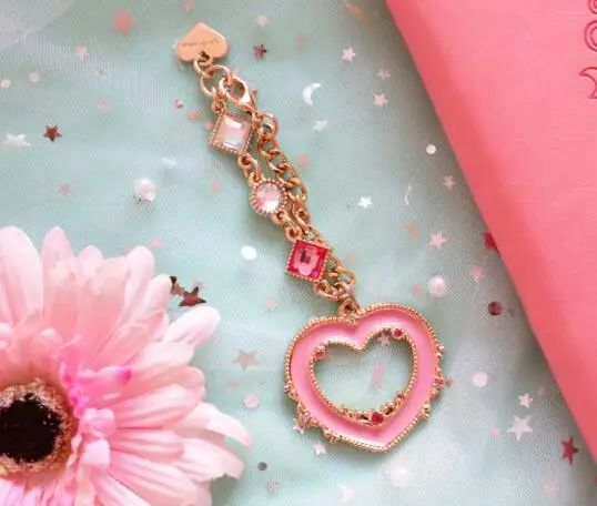 Аниме Сейлор Чиби Мун США розовый сердце брелоки брелок металлический женский подарок для девочек сумки Ключи Подвески коллекция