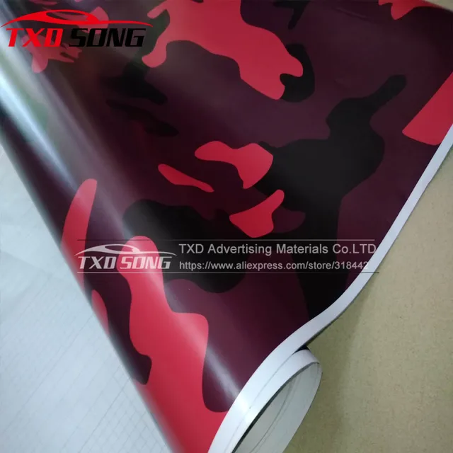 Buy Big Texture Red Camouflage VINYL Wrap Film for Car