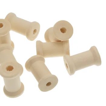 

100Pcs Natural Color Wooden Empty Thread Spools Sewing Tools Wholesales 27mmx17mm