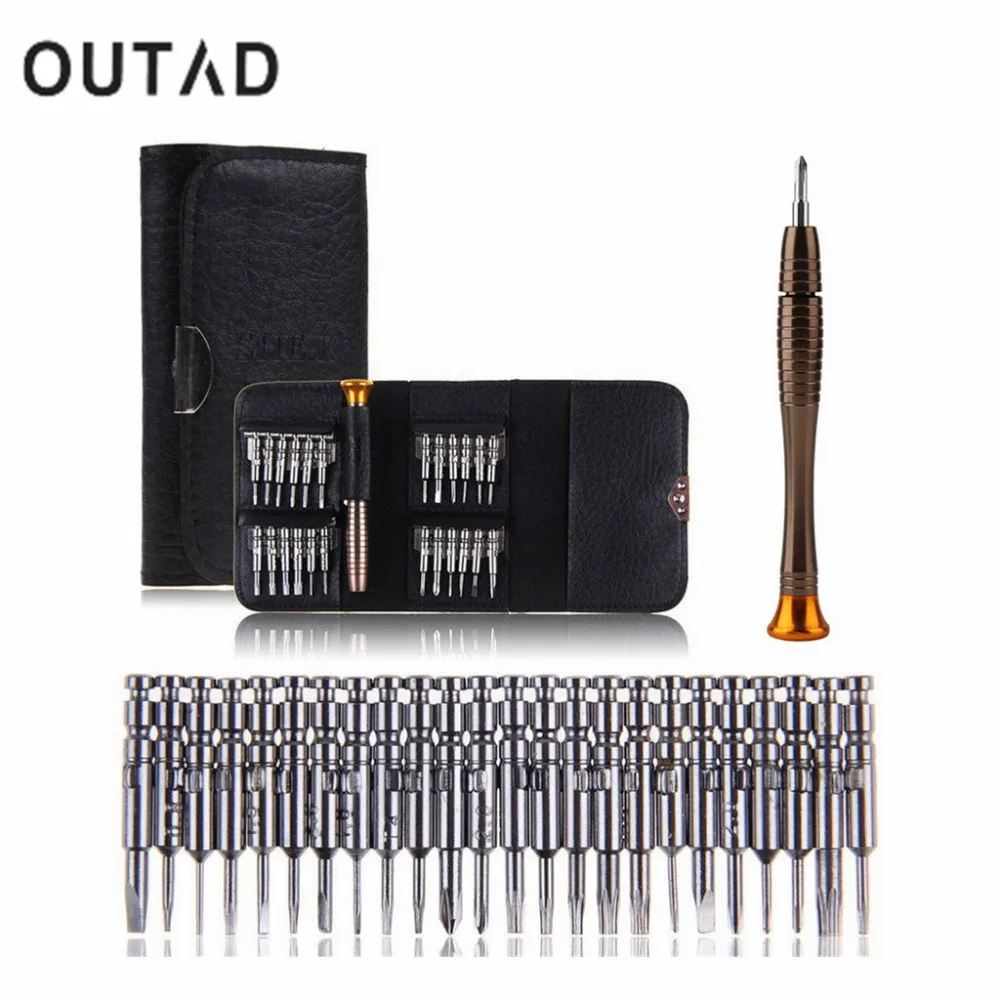 

OUTAD 25 in 1 Torx Screwdriver Repair Tool Set for Phone 4s/5s iPad PC Mobile Phone Mini Wallet Style Electronics Hand Tools Kit