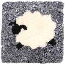 Милая мультяшная овечка курчавая овечка меховая крышка стула 45*45 см квадратная накидка из овчины для стула Подушка, Овечья меховая накидка для кресла, меховая подушка для сиденья