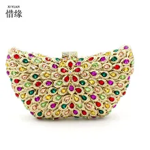 XIYUAN/брендовые Модные женские вечерние сумки, хрустальные стразы, клатчи на день, женские свадебные, вечерние, банкетные, Очаровательная сумочка