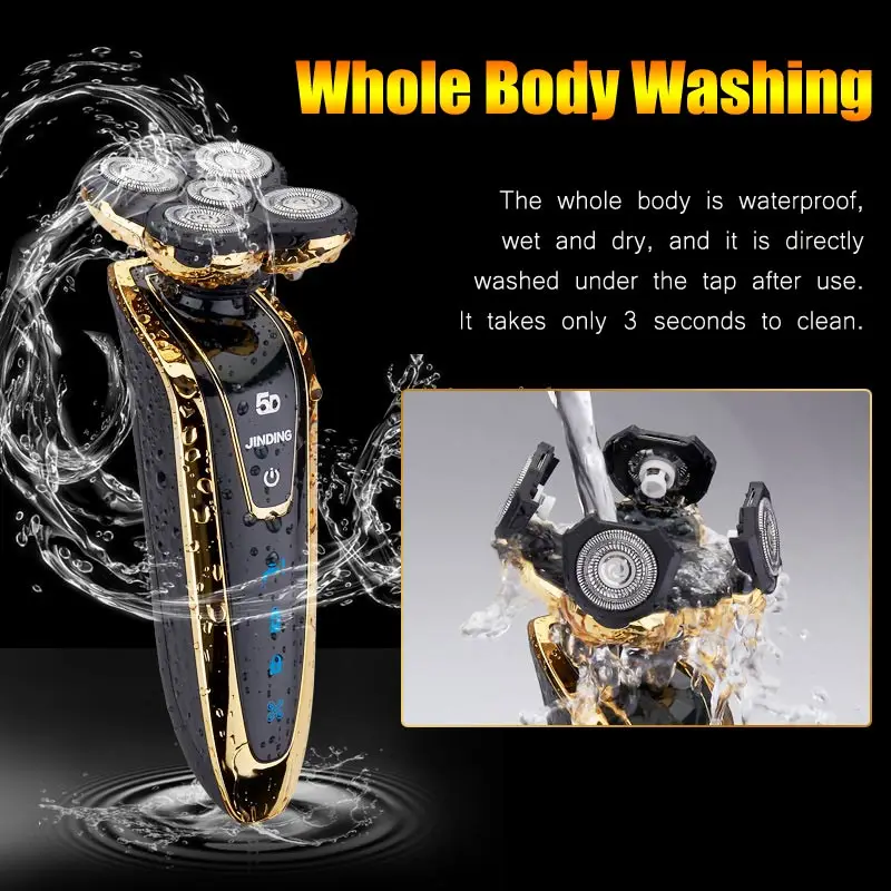 Lâmina de Barbear Elétrico à Prova Elétrico para Homens Máquina de Barbear Original Recarregável Barbeador Dwaterproof Água 5d Barba Aliciamento Kit 45d 5 2 waterproof electric razors