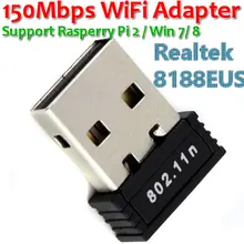 Realtek 8188EUS 150 Мбит/с мини USB WiFi адаптер беспроводная сетевая карта Wi-Fi ключ Внутренняя антенна для Rasperry Pi 2 без CD драйвера